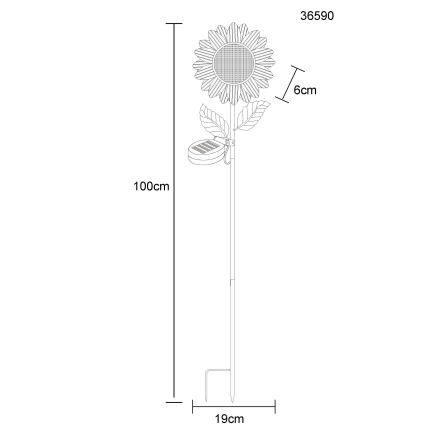 Globo - LED saulės šviestuvas 200xLED/3V IP44 600 mAh gėlė