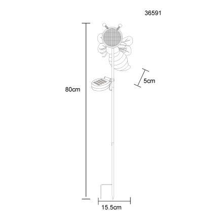 Globo - LED saulės šviestuvas 200xLED/3V IP44 600 mAh bitė