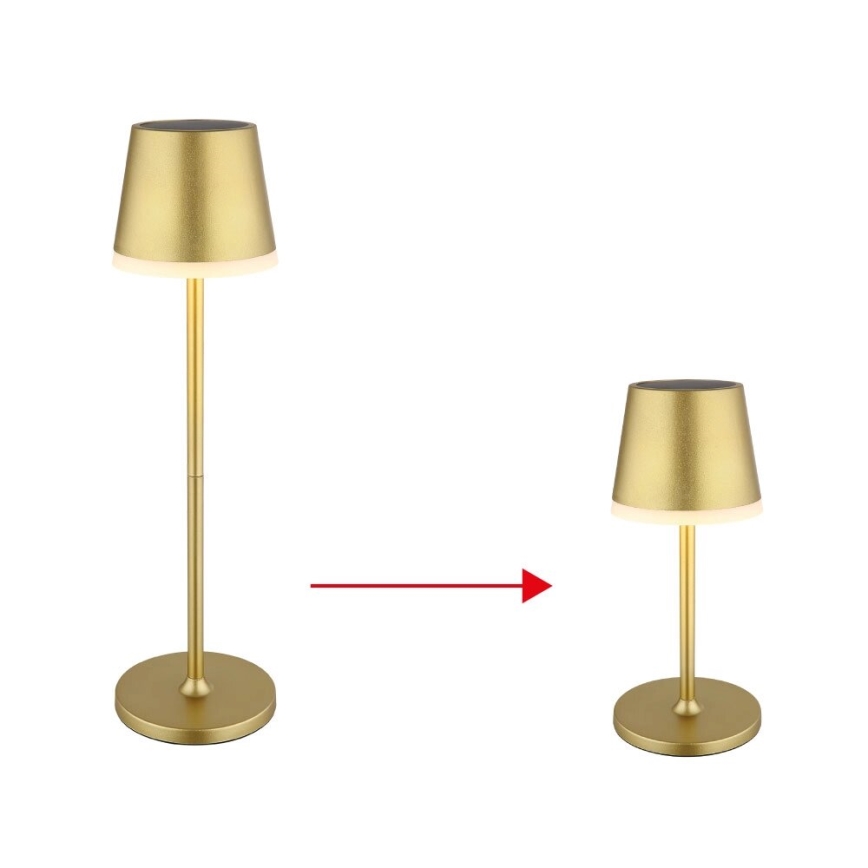 Globo - LED apšvietimas, įkraunamas saulės energija LED/0,6W/3V 3000K IP44 auksas