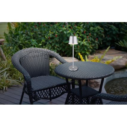 Globo - LED apšvietimas, įkraunamas saulės energija LED/0,6W/3V 3000K IP44 matinis chromas