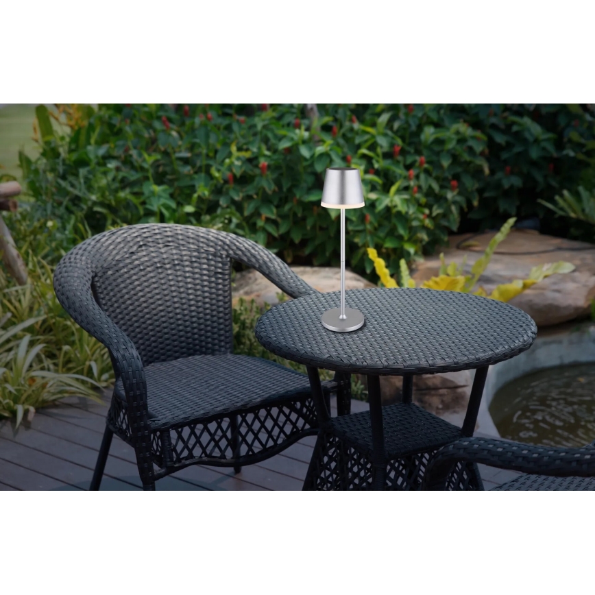 Globo - LED apšvietimas, įkraunamas saulės energija LED/0,6W/3V 3000K IP44 matinis chromas