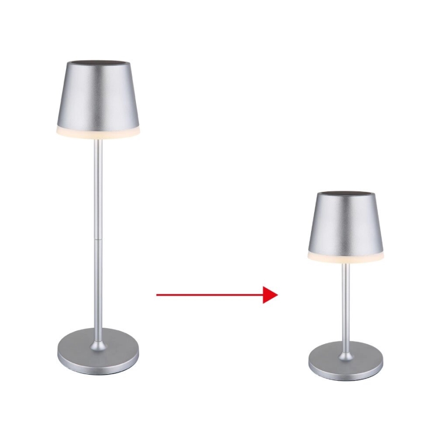Globo - LED apšvietimas, įkraunamas saulės energija LED/0,6W/3V 3000K IP44 matinis chromas