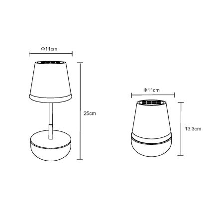 Globo - LED šviestuvas, įkraunamas saulės energija 10xLED/0,06W/3V IP44 pilka
