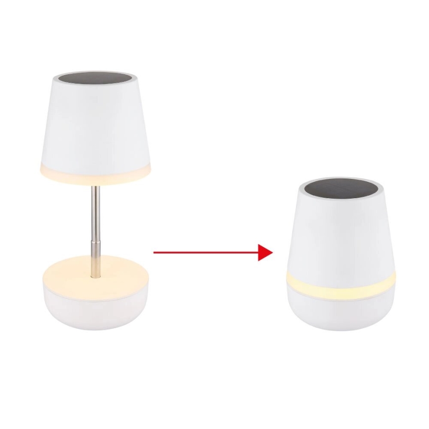 Globo - LED šviestuvas, įkraunamas saulės energija 10xLED/0,06W/3V IP44 balta