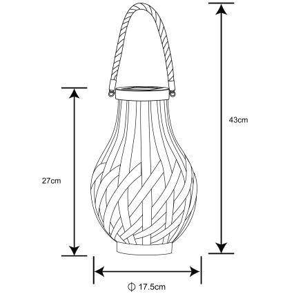 Globo - LED Saulės energijos šviestuvas LED/0,06W/3V IP44 bambuko