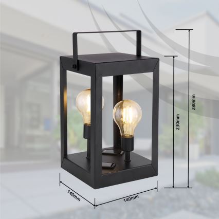 Globo - LED Saulės energijos šviestuvas 2xLED/0,06W/3V IP44
