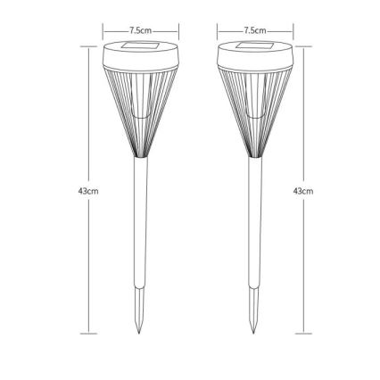 Globo - KOMPLEKTAS 2x LED šviestuvas, įkraunamas saulės energija LED/0,1W/1,2V IP44 300 mAh