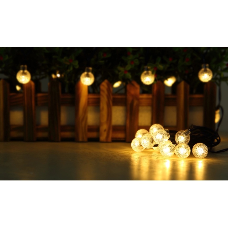 Globo - LED grandinė, įkraunama saulės šviesa 20xLED/0,06W/3,2V 285 cm IP44 600 mAh