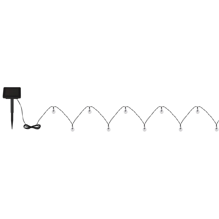 Globo - LED grandinė, įkraunama saulės šviesa 20xLED/0,06W/3,2V 285 cm IP44 600 mAh