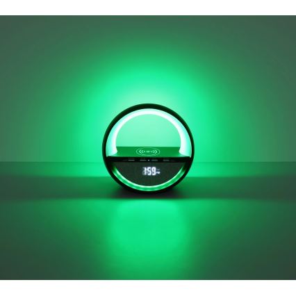 Globo - LED RGBW jutiklinė įkraunama stalinė lempa su garsiakalbiu ir belaidžiu QI įkrovimu LED/3,5W/5V 1800 mAh