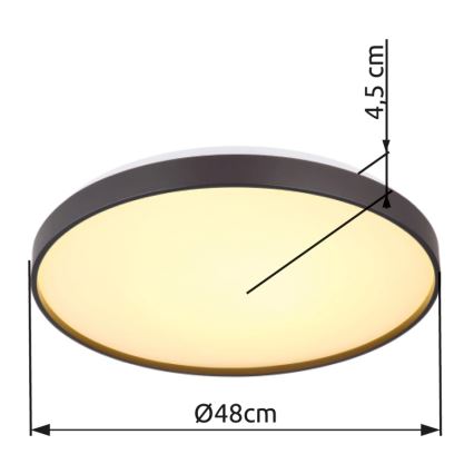 Globo - LED lubinis šviestuvas LED/24W/230V diametras 48 cm antracitas