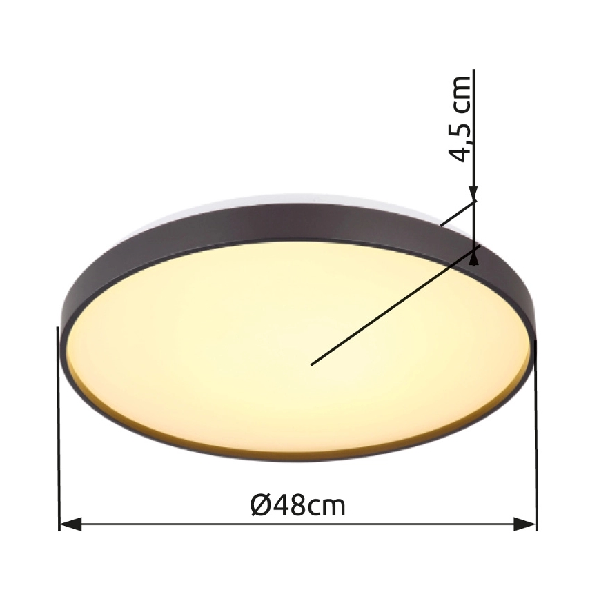 Globo - LED lubinis šviestuvas LED/24W/230V diametras 48 cm antracitas