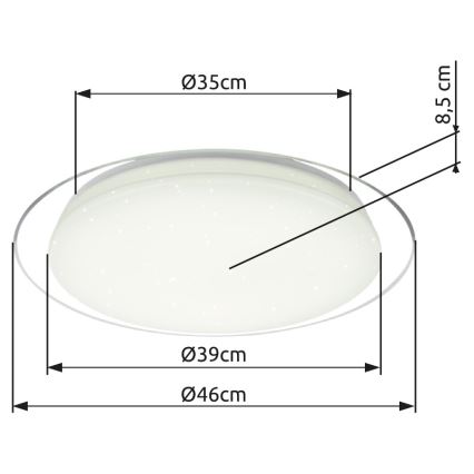 Globo - LED Pritemdomas lubinis šviestuvas LED/30W/230V 3000-6500K + nuotolinio valdymo pultas