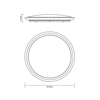 „Globo“ - LED pritemdomas lubinis šviestuvas LED / 40W / 230V + nuotolinio valdymo pultas