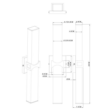 Globo - LED Bathroom Wall Light LED/24W/23V IP44