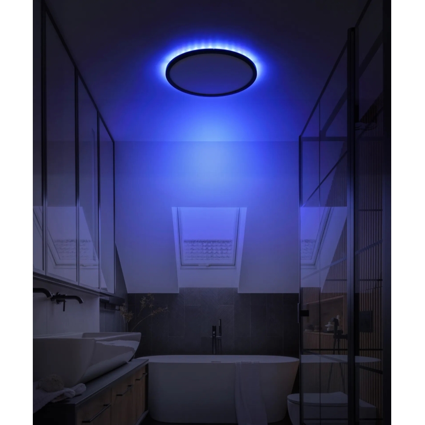 Globo - LED RGB Pritemdomas sieninis vonios šviestuvas LED/18W/230V 3000-6000K + nuotolinio valdymo pultas IP44 juoda