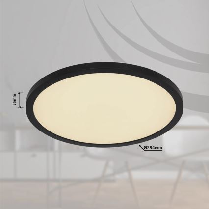 Globo - LED RGB Pritemdomas sieninis vonios šviestuvas LED/18W/230V 3000-6000K + nuotolinio valdymo pultas IP44 juoda