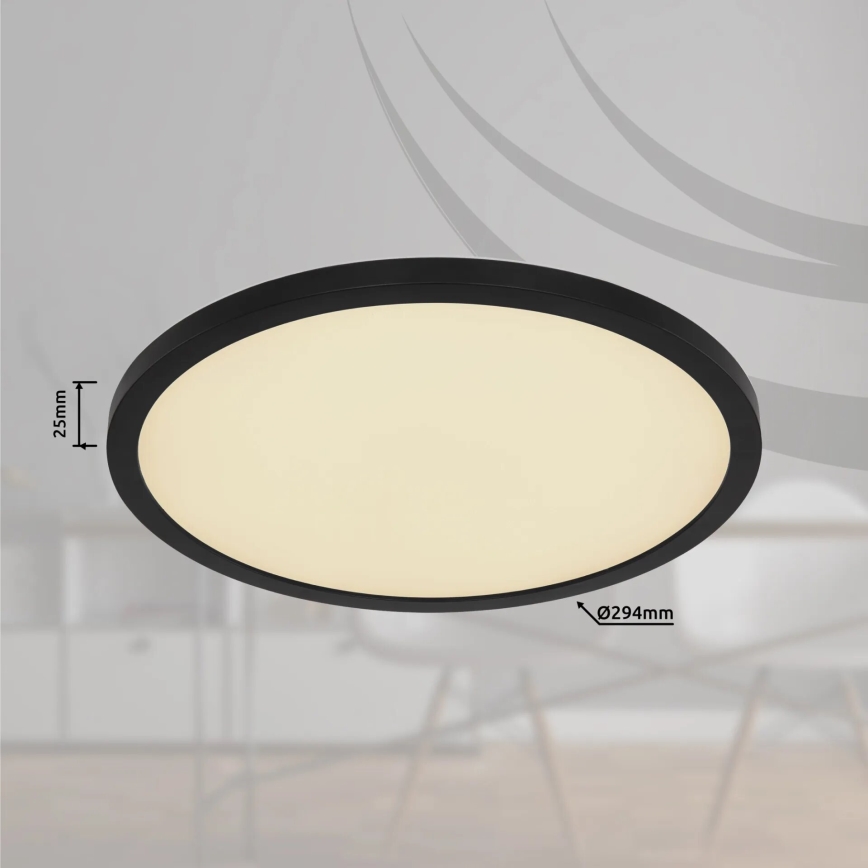 Globo - LED RGB Pritemdomas sieninis vonios šviestuvas LED/18W/230V 3000-6000K + nuotolinio valdymo pultas IP44 juoda