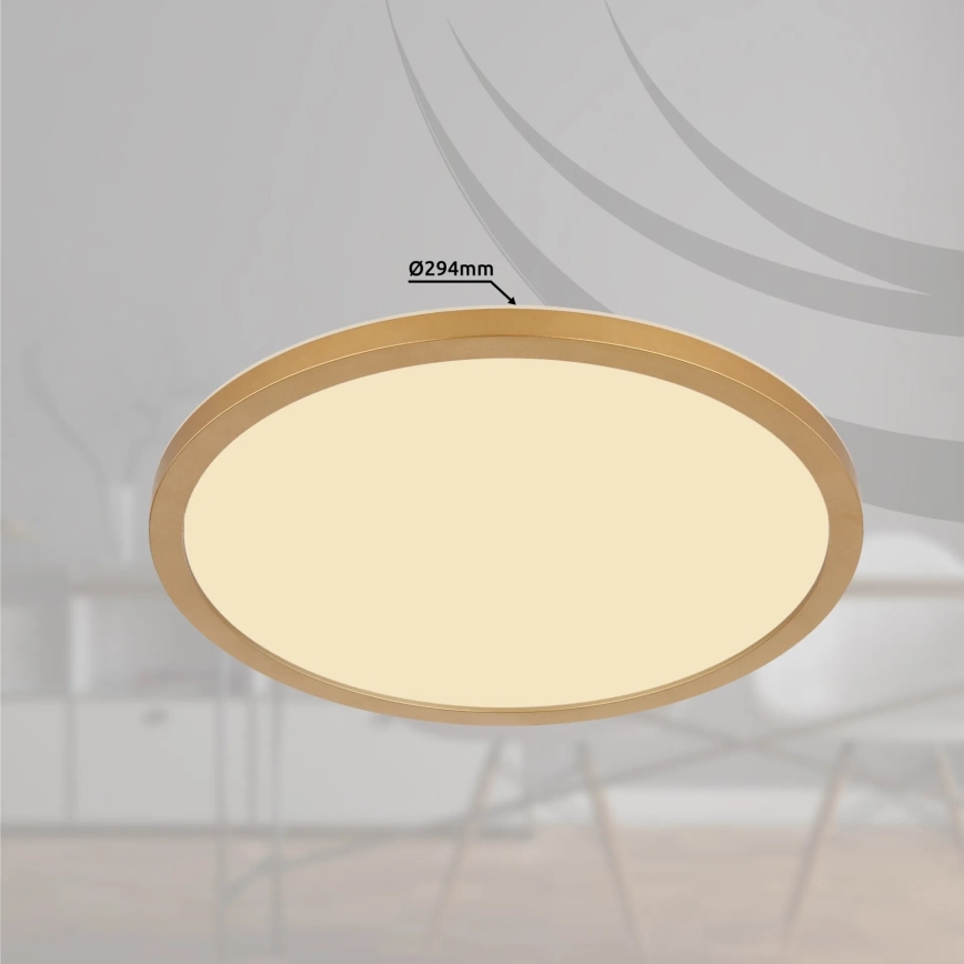 Globo - LED pritemdomas lubinis vonios šviestuvas LED/18W/230V 3000K IP44 diametras 29,4 cm žalvaris