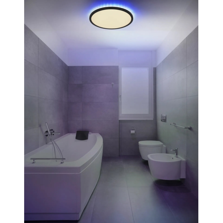 Globo - LED RGB Pritemdomas sieninis vonios šviestuvas LED/21W/230V 3000-6000K + nuotolinio valdymo pultas IP44 juoda