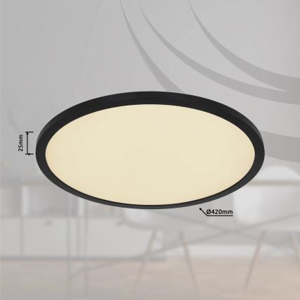Globo - LED RGB Pritemdomas sieninis vonios šviestuvas LED/21W/230V 3000-6000K + nuotolinio valdymo pultas IP44 juoda