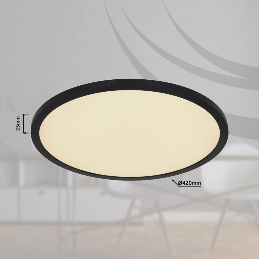 Globo - LED RGB Pritemdomas sieninis vonios šviestuvas LED/21W/230V 3000-6000K + nuotolinio valdymo pultas IP44 juoda