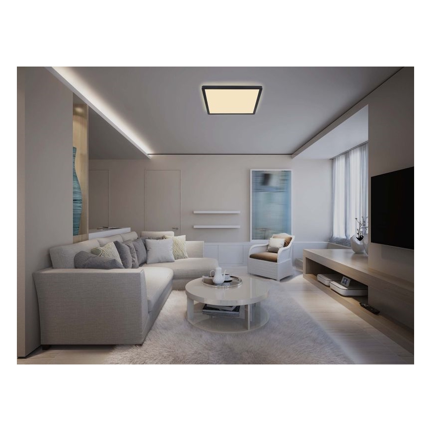 Globo - LED pritemdomas lubinis vonios šviestuvas LED/24W/230V 42x42 cm IP44 juoda