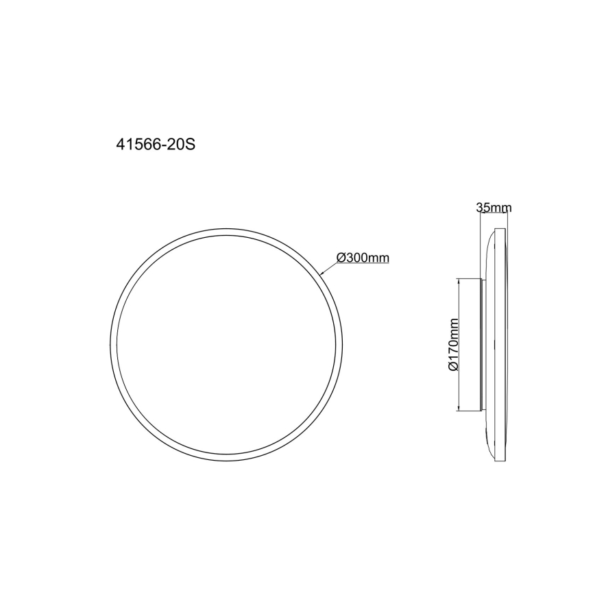 Globo - LED lubinis šviestuvas LED/20W/230V 4000K skersmuo 30 cm juodas