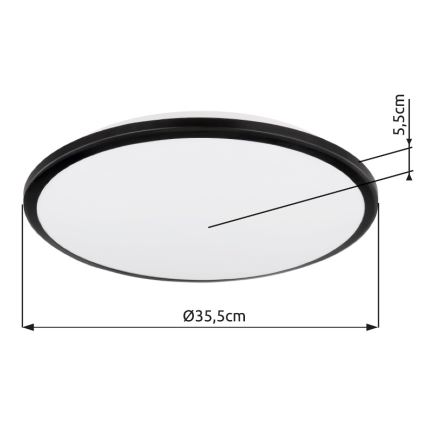 Globo - LED lubinis šviestuvas LED/18W/230V 3000K diametras 35 cm juoda