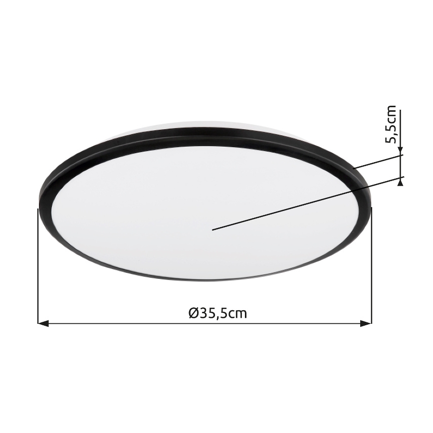 Globo - LED lubinis šviestuvas LED/18W/230V 3000K diametras 35 cm juoda