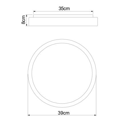 Globo - LED Pritemdomas lubinis šviestuvas LED/18W/230V + nuotolinio valdymo pultas