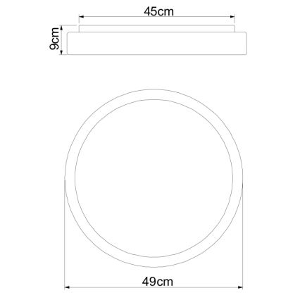 Globo - LED Pritemdomas lubinis šviestuvas LED/24W/230V + nuotolinio valdymo pultas