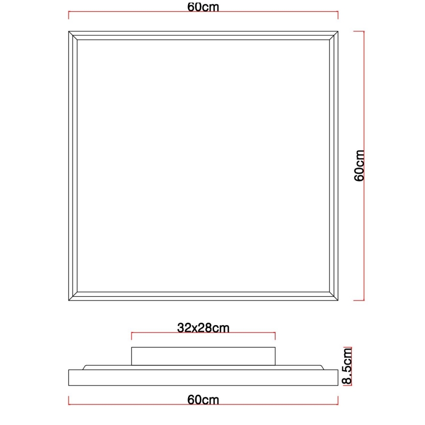 Globo - LED lubinis šviestuvas LED/36W/230V 2700/4500/6500K 60x60 cm
