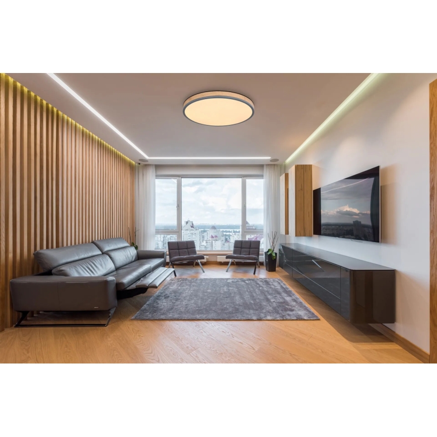 Globo - LED Pritemdomas lubinis šviestuvas LED/40W/230V 2700-6500K diametras 60 cm + nuotolinio valdymo pultas ruda/pilka
