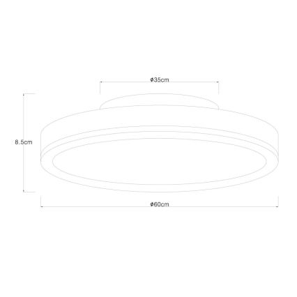 Globo - LED Pritemdomas lubinis šviestuvas LED/40W/230V 2700-6500K diametras 60 cm + nuotolinio valdymo pultas ruda/pilka