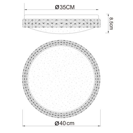 Globo - LED lubinis šviestuvas LED/22W/230V 2700/4200/6500K diametras 40 cm