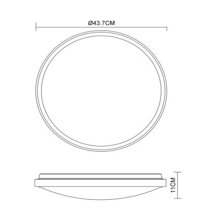 Globo  - LED Lubinis šviestuvas LED/24W/230V 437mm 3000/4500/6000K