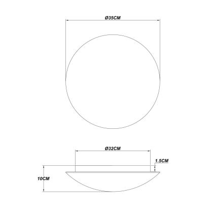 Globo - LED lubinis šviestuvas, 24 W, 230 V, 3000 K, skersmuo 35 cm