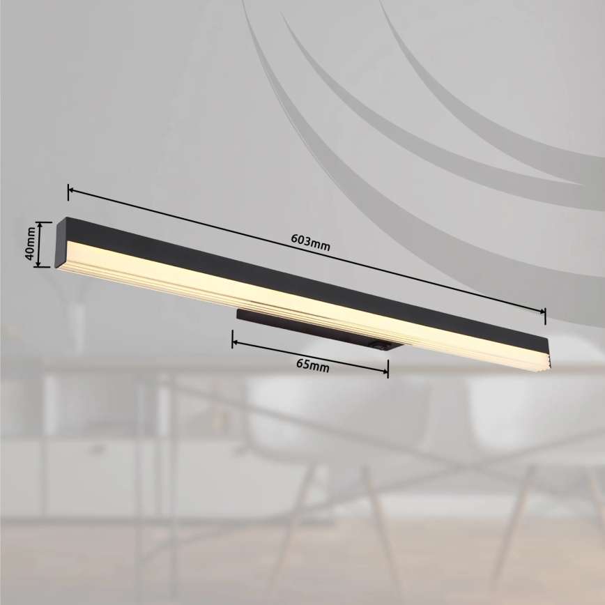 Globo - LED sieninis šviestuvas LED/12W/230V 3000/6000K 60 cm juoda