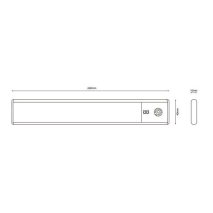 Globo - LED Pritemdomas įkraunamas šviestuvas po virtuvės spintele LED/1,4W/5V 4000K 1100 mAh 24 cm