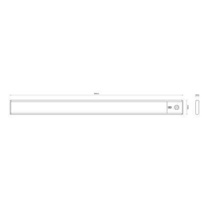 Globo - LED Pritemdomas įkraunamas šviestuvas po virtuvės spintele LED/2,5W/5V 4000K 1100 mAh 40 cm