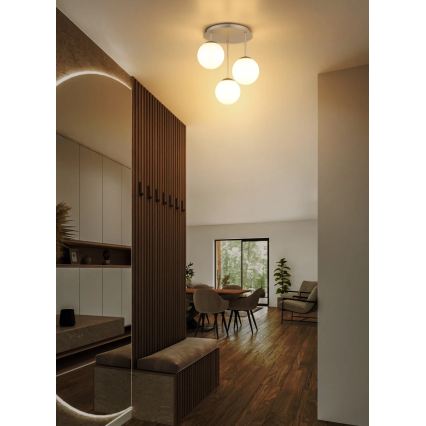Globo - Prigludusi žalvarinė liustra 3xE14/25W/230V