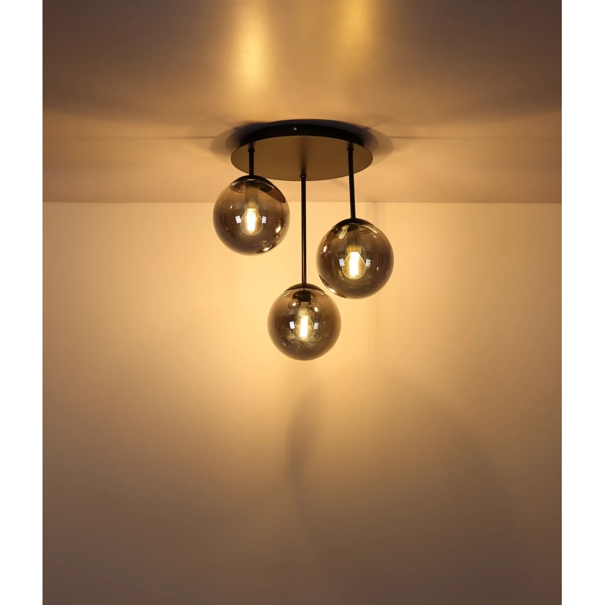 Globo - Stropinė liustra 3xE14/25W/230V juoda