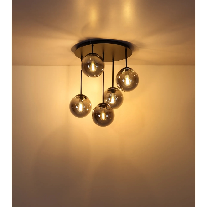 Globo - paviršinis lubų šviestuvas 5xE14/25W/230V juodas