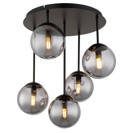 Globo - paviršinis lubų šviestuvas 5xE14/25W/230V juodas