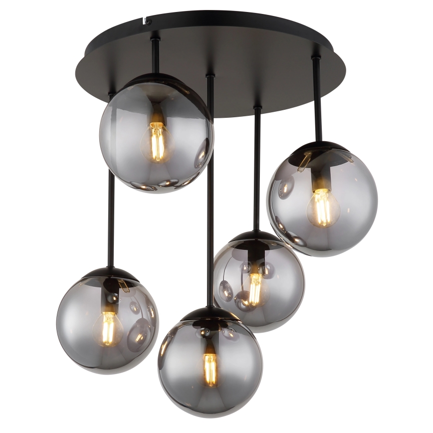 Globo - paviršinis lubų šviestuvas 5xE14/25W/230V juodas