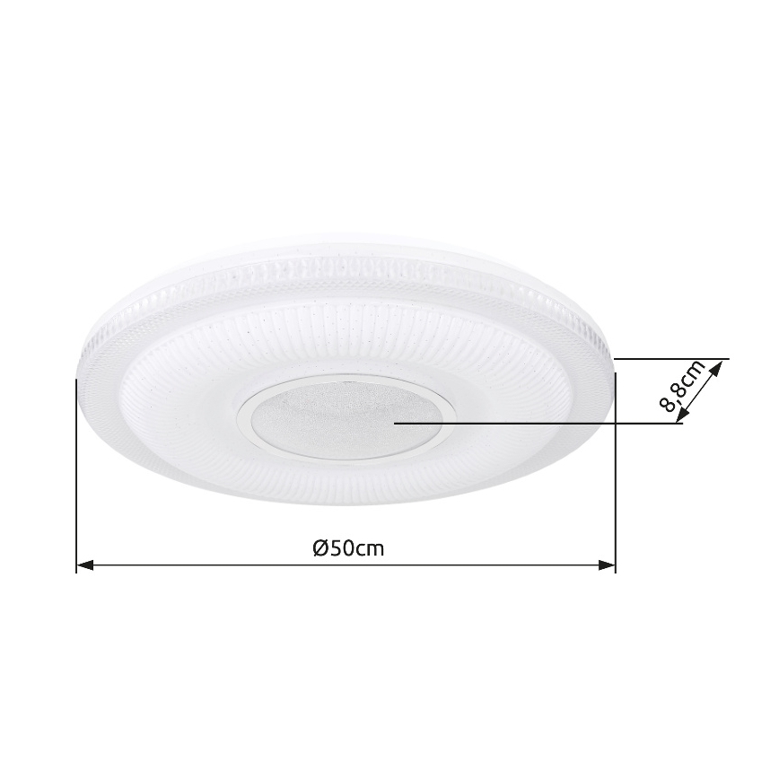 Globo - LED Pritemdomas lubinis šviestuvas LED/30W/230V 3000-6500K diametras 50 cm balta Wi-Fi Tuya + nuotolinio valdymo pultas