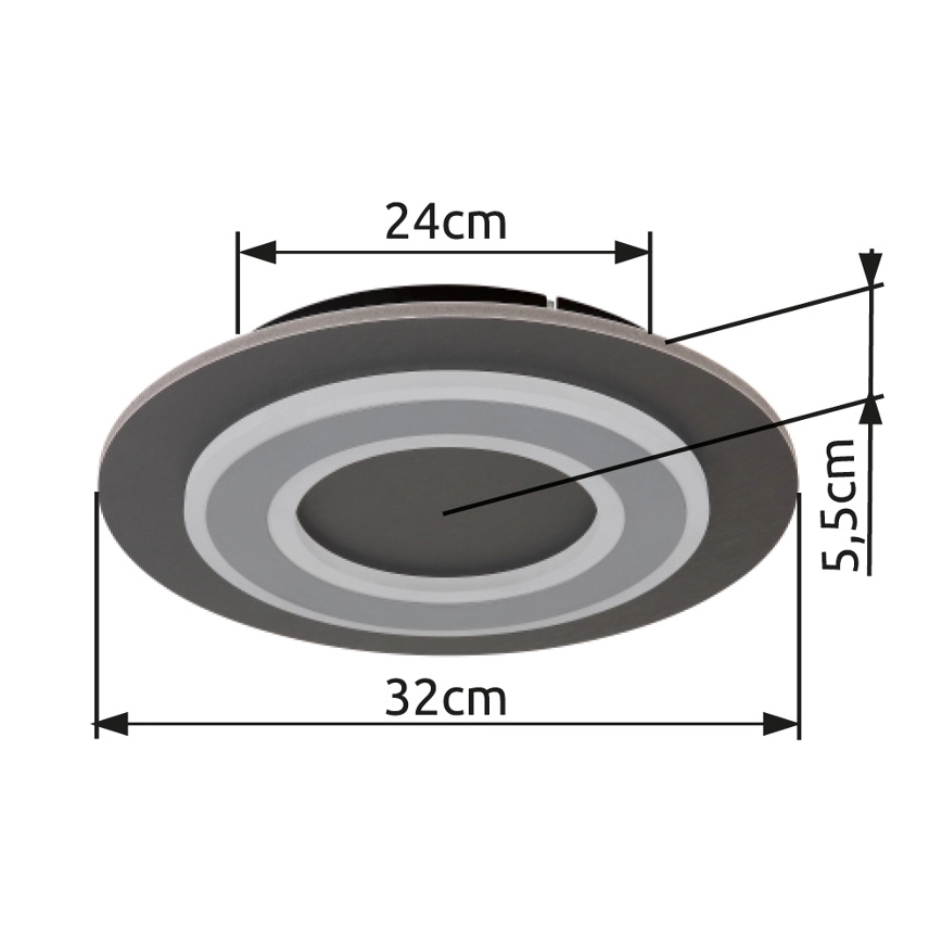 Globo - LED lubinis šviestuvas LED/24W/230V 3000K diametras 32 cm antracitas