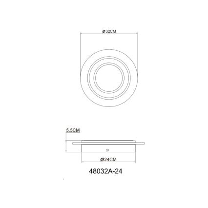 Globo - LED lubinis šviestuvas LED/24W/230V 3000K diametras 32 cm