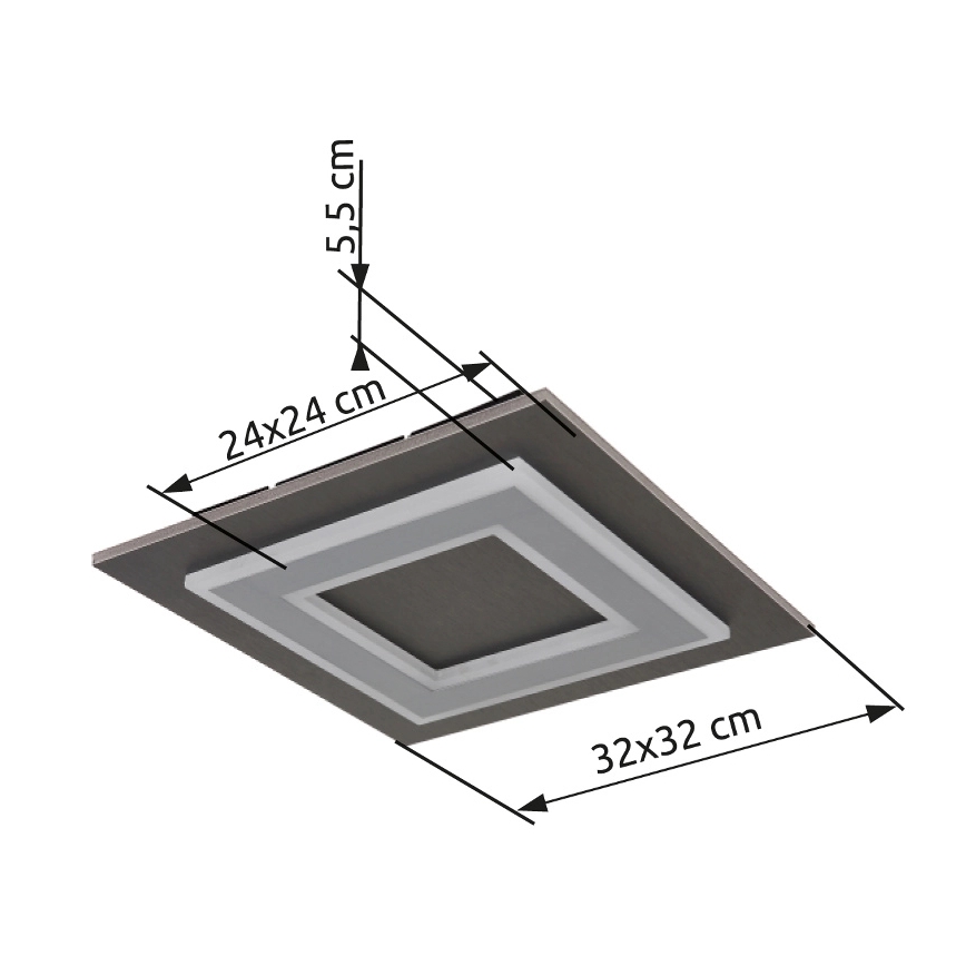 Globo - LED lubinis šviestuvas LED/24W/230V 3000K 32x32 cm antracitas